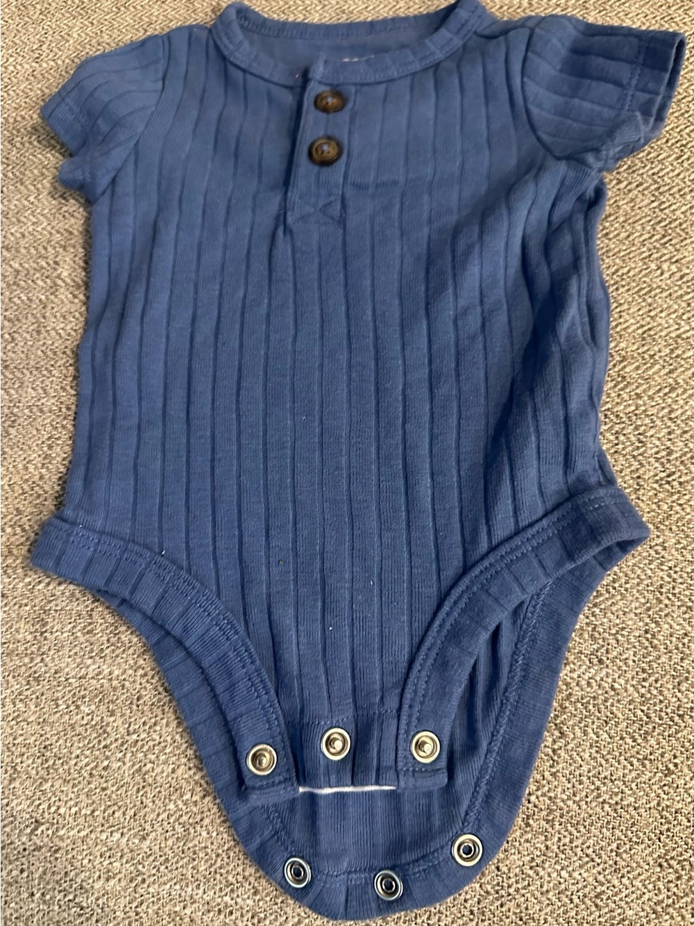 Carter’s Navy Ribbed Short-Sleeve Baby One-Piece newborn